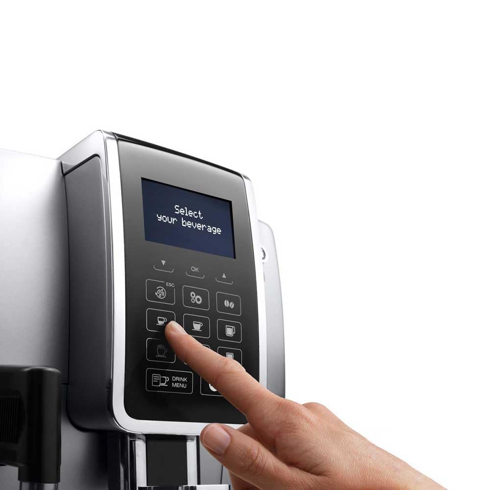 Dinamica Machine à Café Grain, Machine Expresso et Cappuccino, 1.8L, Argent
