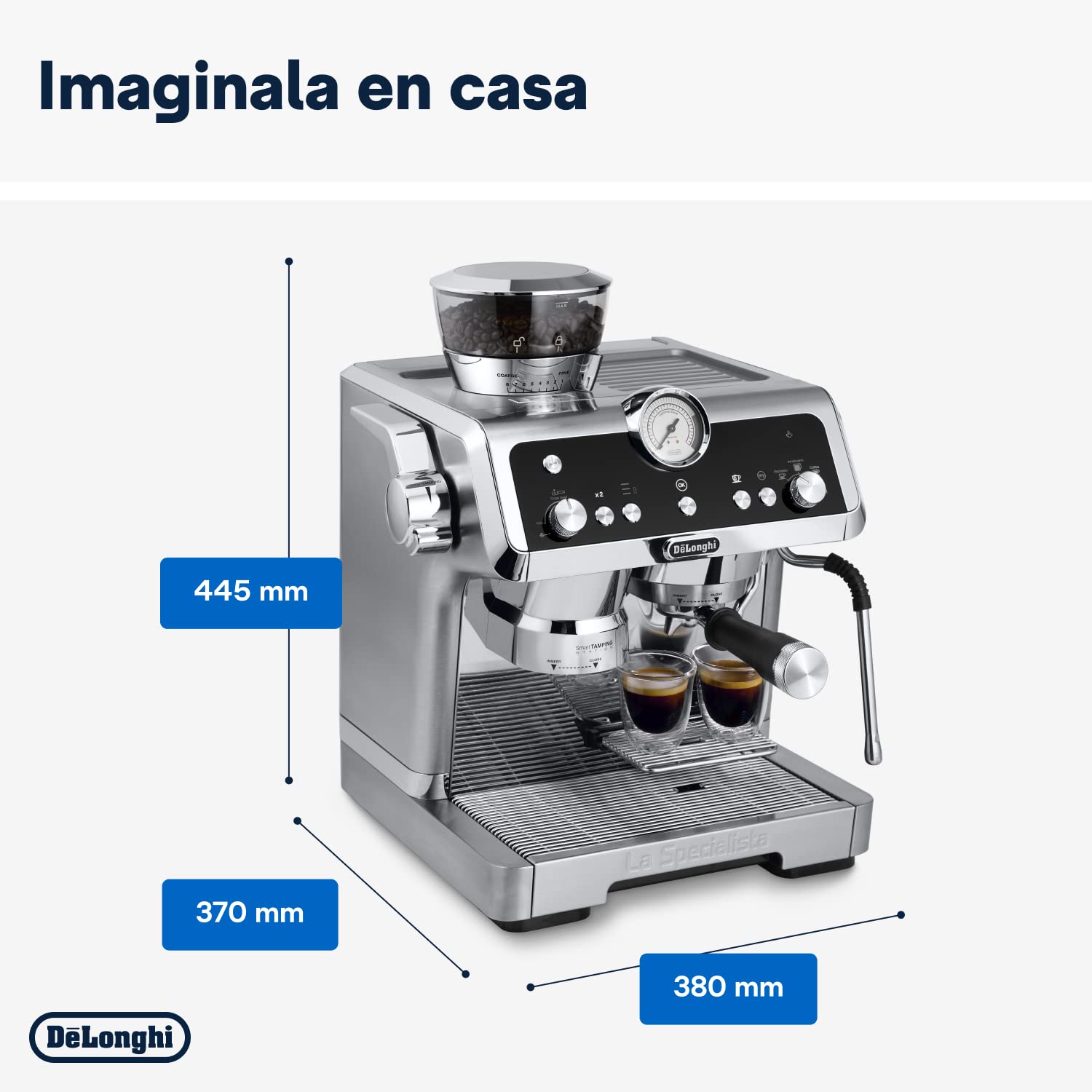 Specialista Prestigio Machine à café, expresso et cappuccino avec pompe, en grains Métallique