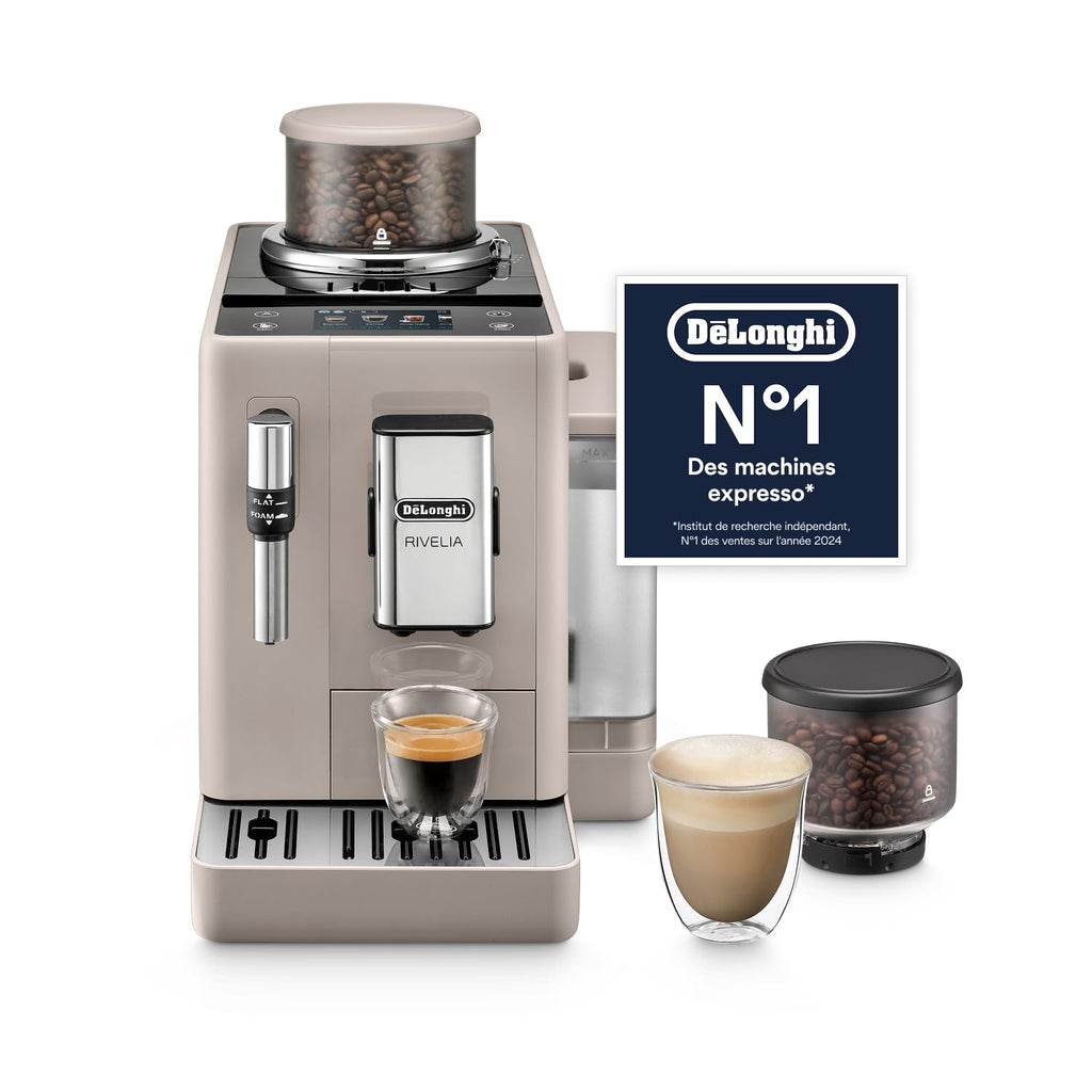 Rivelia - Perfetto Machine à Café Automatique, Mousseur à Lait Classique, Beige
