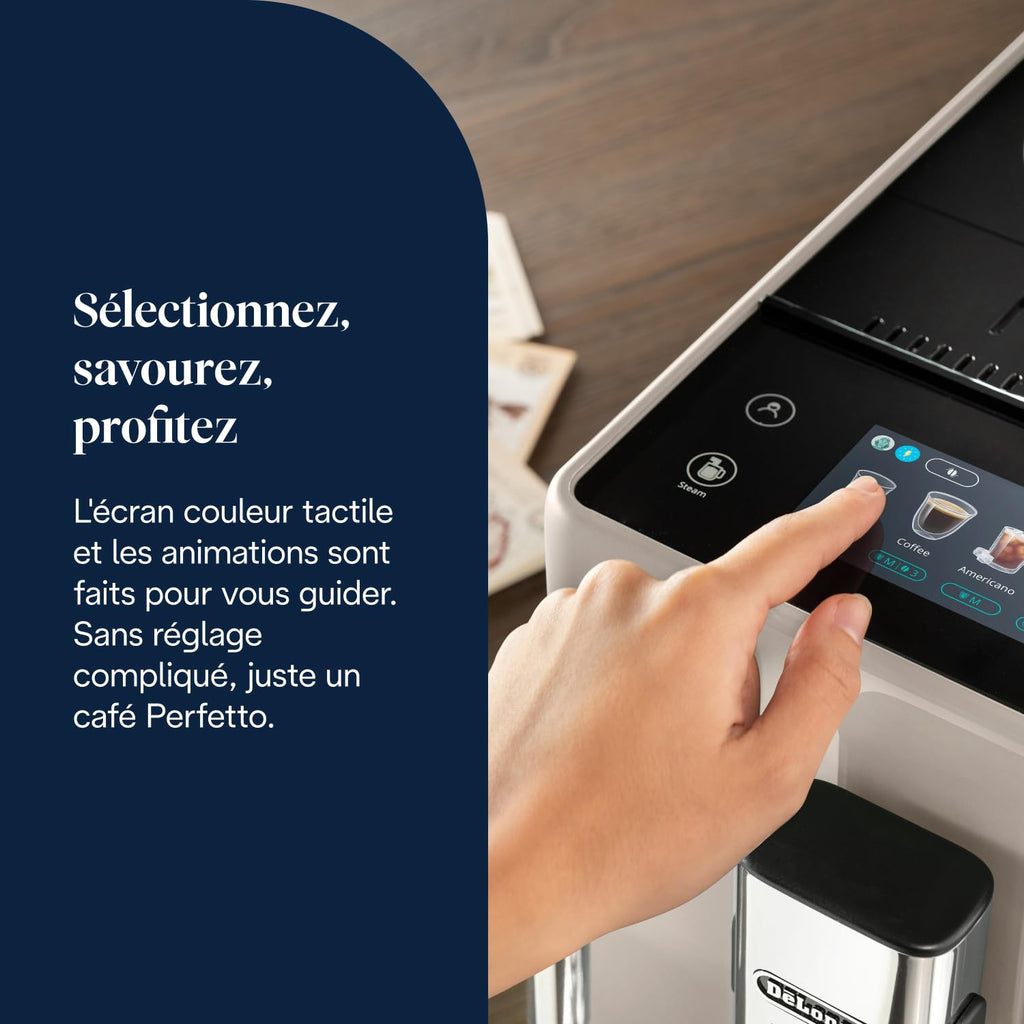 Rivelia - Perfetto Machine à Café Automatique, Mousseur à Lait Classique, Beige