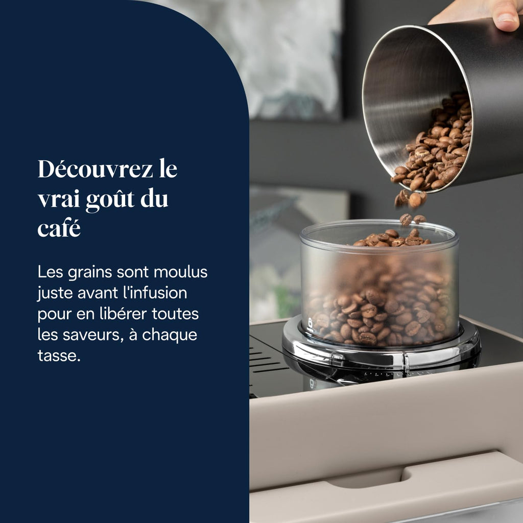 Rivelia - Perfetto Machine à Café Automatique, Mousseur à Lait Classique, Beige