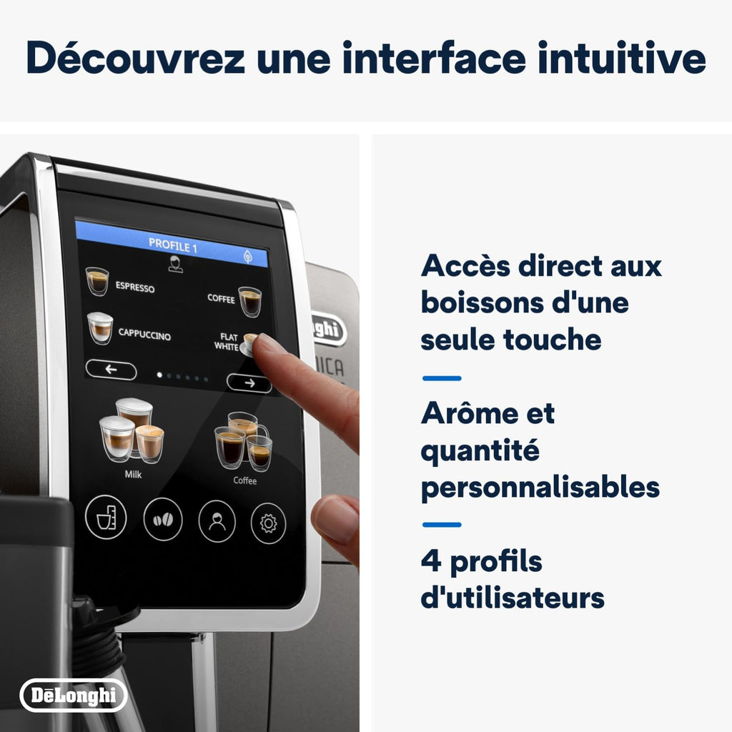 Dinamica Plus ECAM machine à café Entièrement automatique Machine à café 2-en-1, Noir