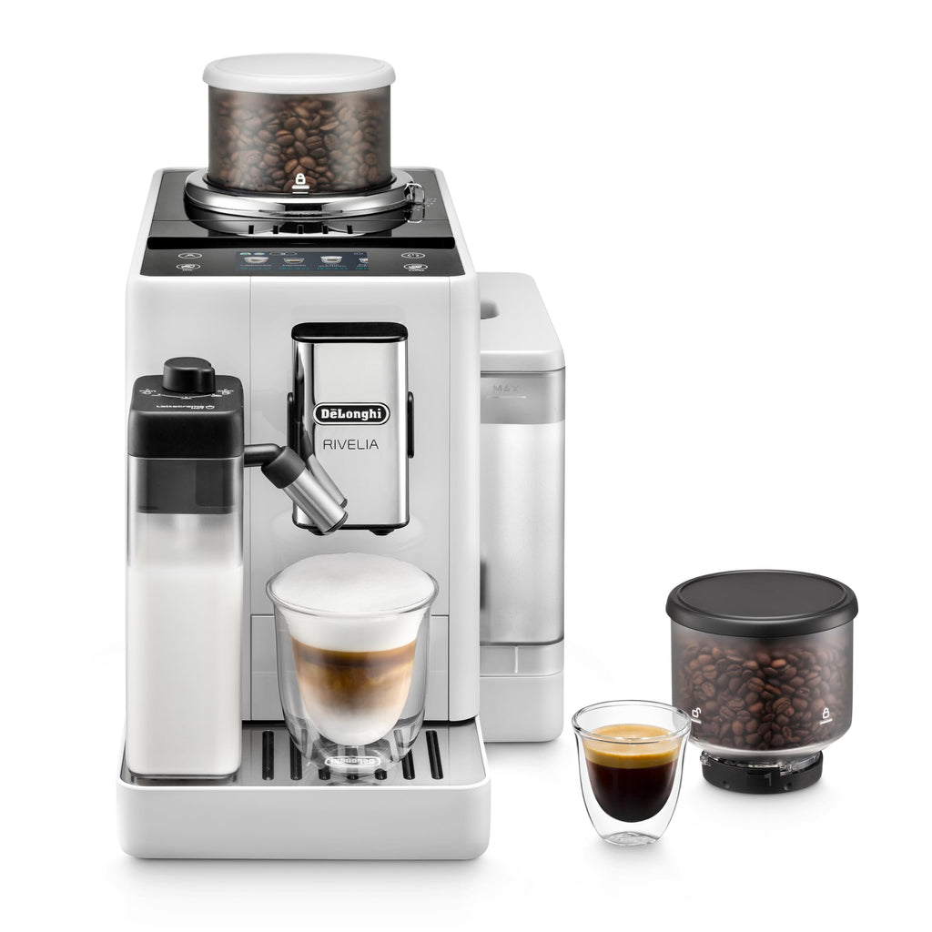 Rivelia - Perfetto Machine à Café Automatique avec LatteCrema Mousseur, Blanc