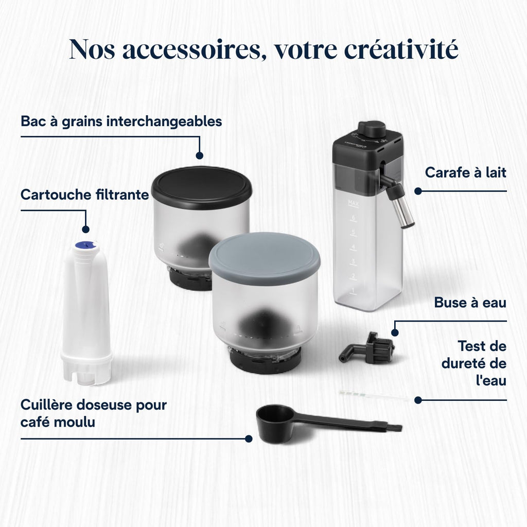 Rivelia - Perfetto Machine à Café Automatique, Écran Tactile, Gris