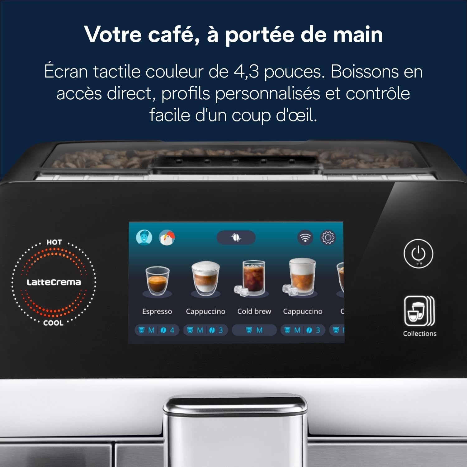 Eletta Ultra - Perfetto Machine à Café Automatique, LatteCrema Mousseur à Lait Automatique, Métal