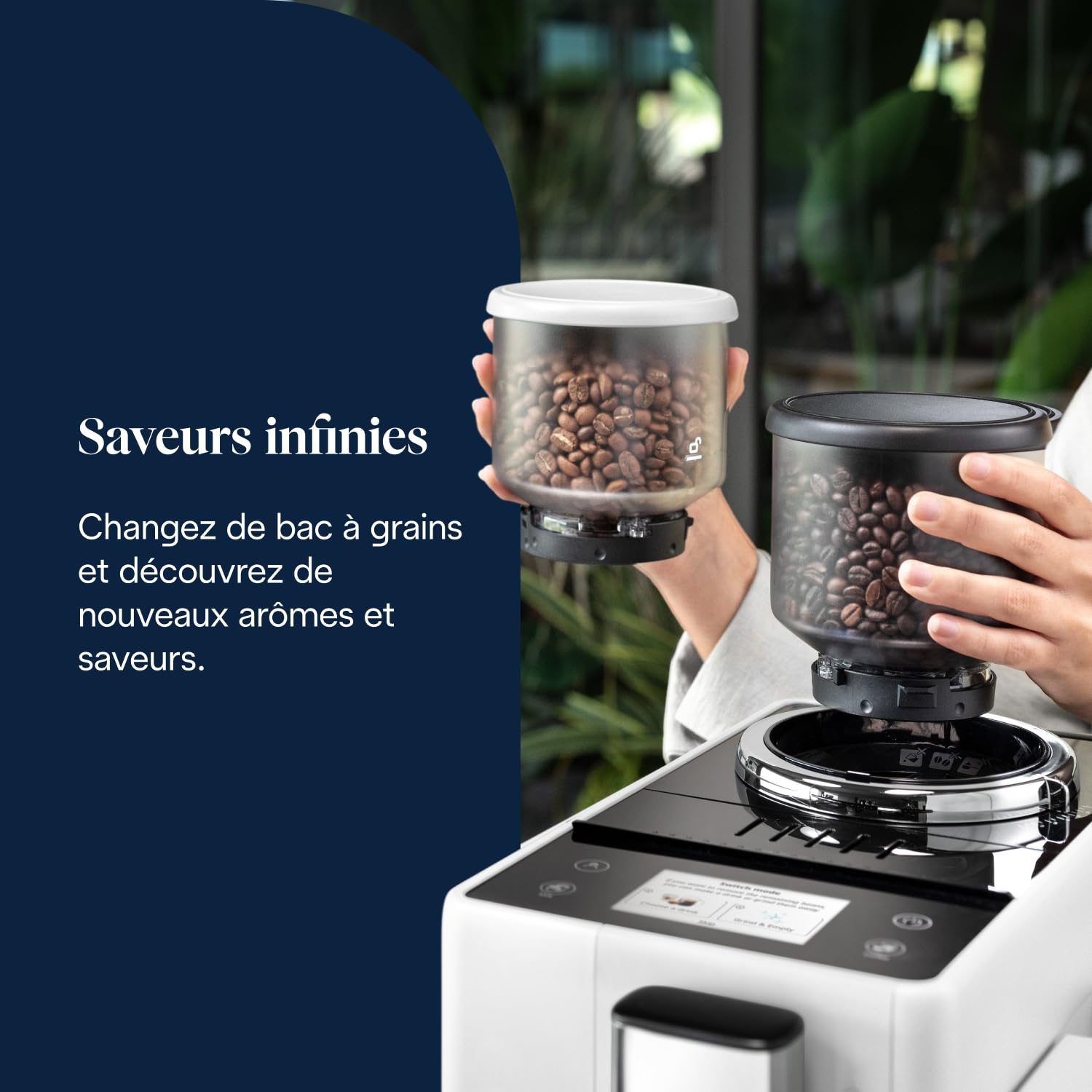Rivelia - Perfetto Machine à Café Automatique avec LatteCrema Mousseur, Blanc