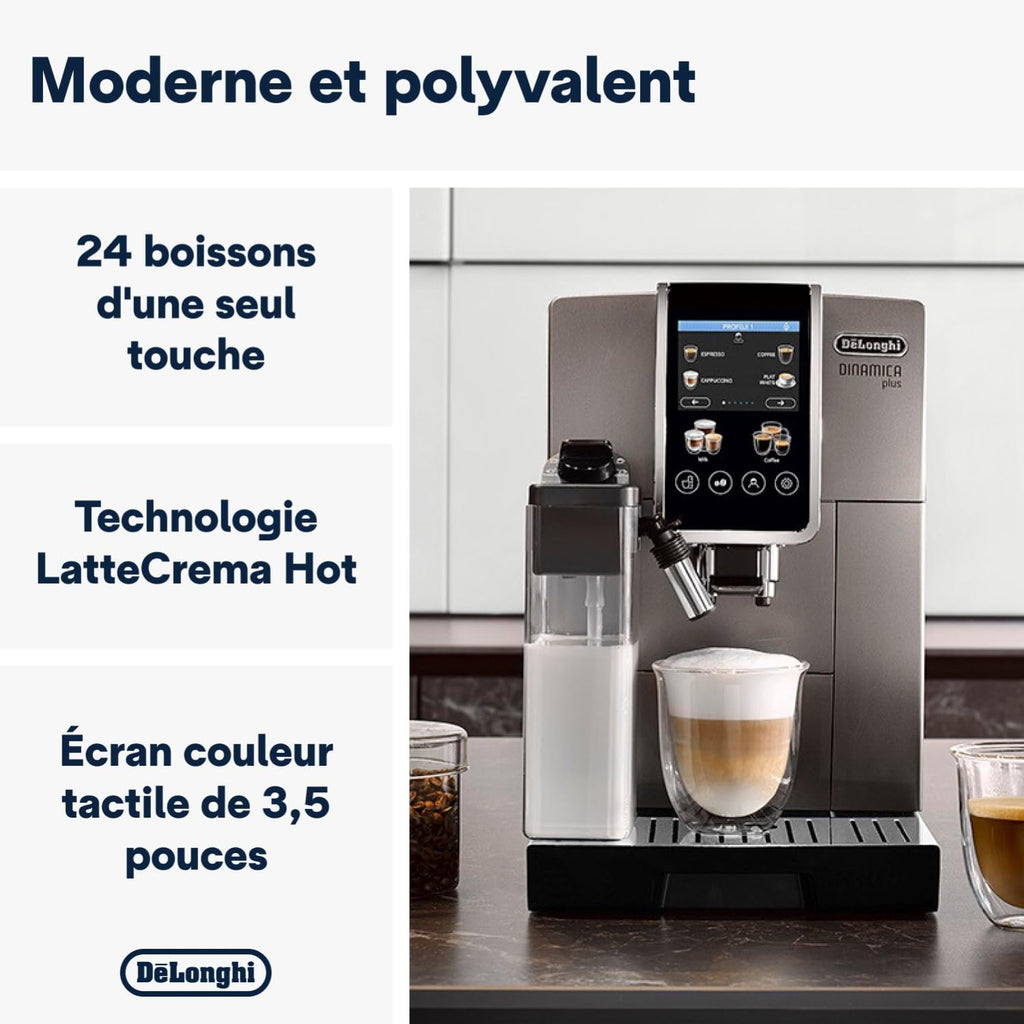 Dinamica Plus ECAM machine à café Entièrement automatique Machine à café 2-en-1, Noir