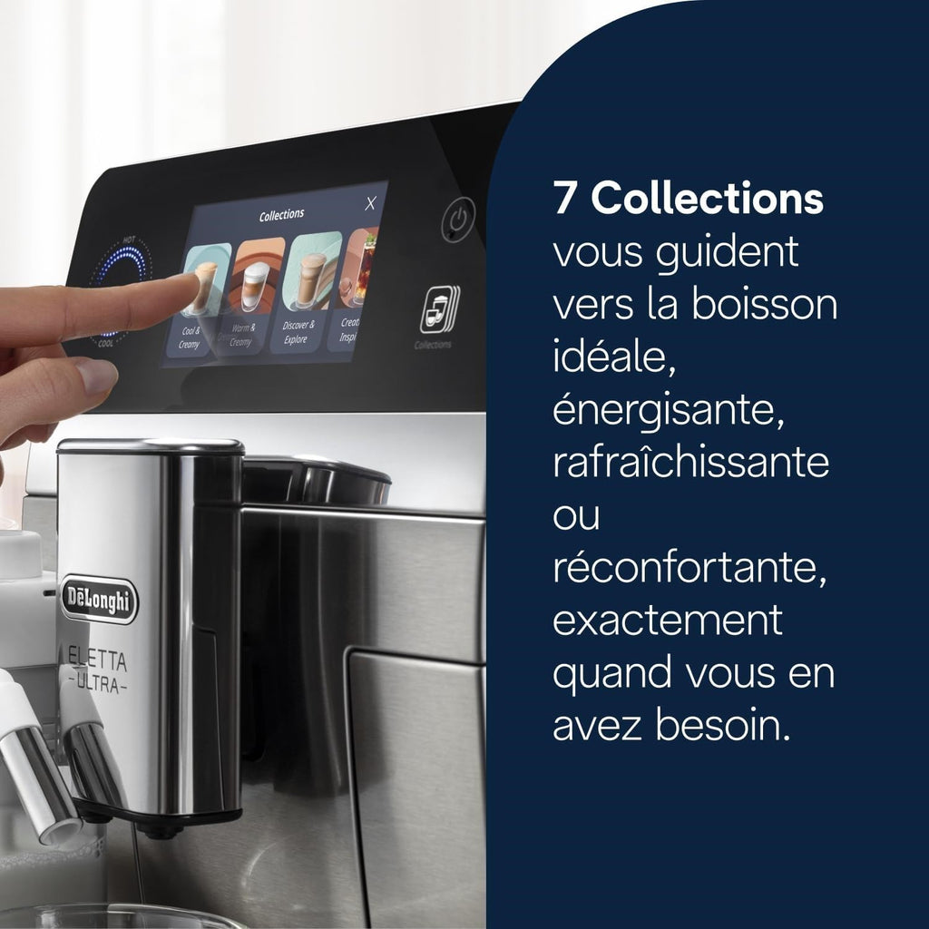 Eletta Ultra - Perfetto Machine à Café Automatique, LatteCrema Mousseur à Lait Automatique, Métal