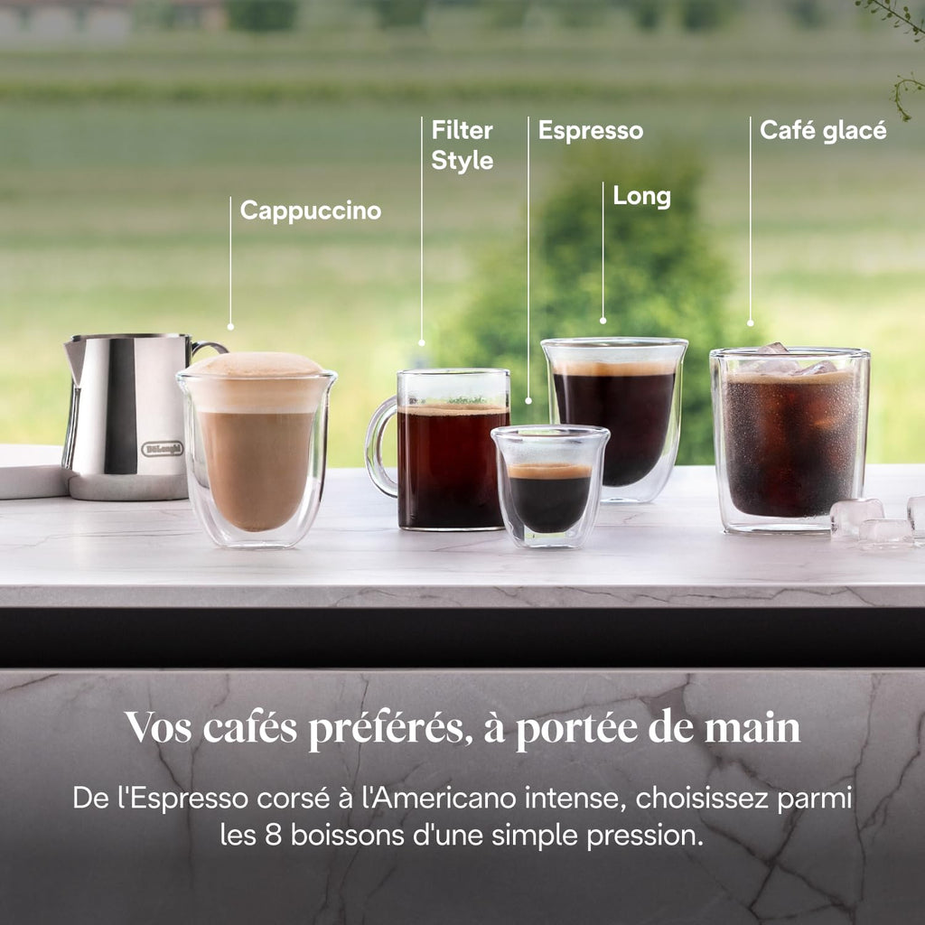 Rivelia - Perfetto Machine à Café Automatique, Mousseur à Lait Classique, Beige