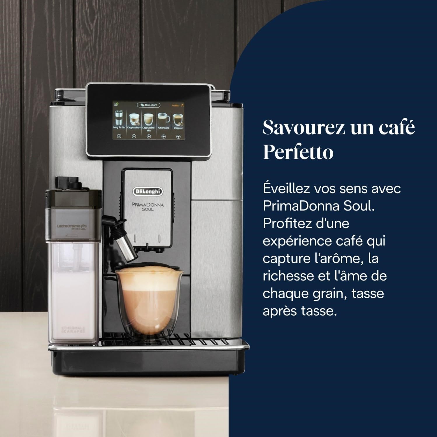 PrimaDonna Soul - Perfetto Machine à Café Automatique, Argent et Noir
