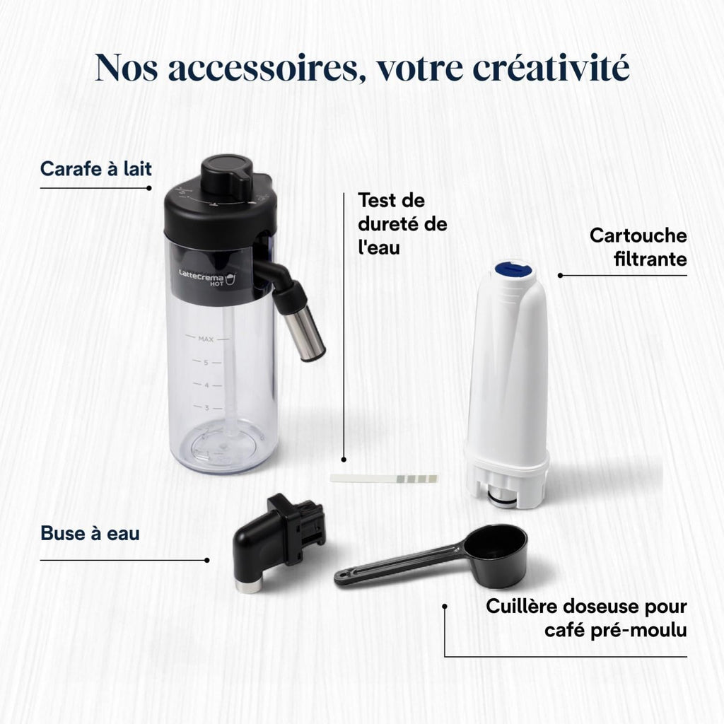 Magnifica Plus - Perfetto Machine à Café Automatique avec LatteCrema Mousseur à Lait Automatique, Argent et Noir