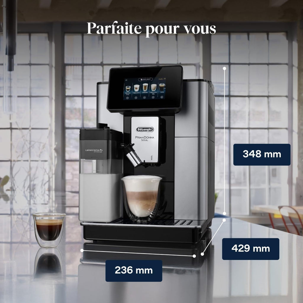 PrimaDonna Soul - Perfetto Machine à Café Automatique, Argent et Noir