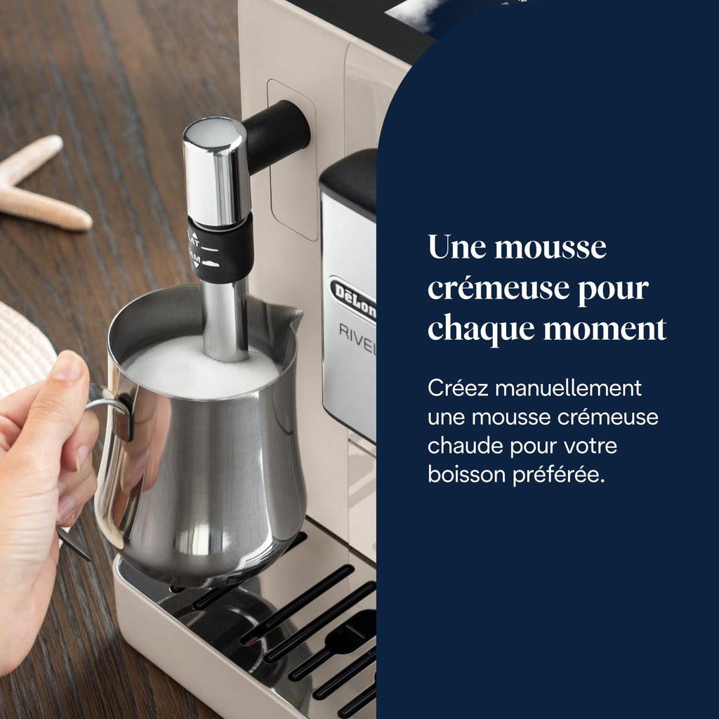 Rivelia - Perfetto Machine à Café Automatique, Mousseur à Lait Classique, Beige